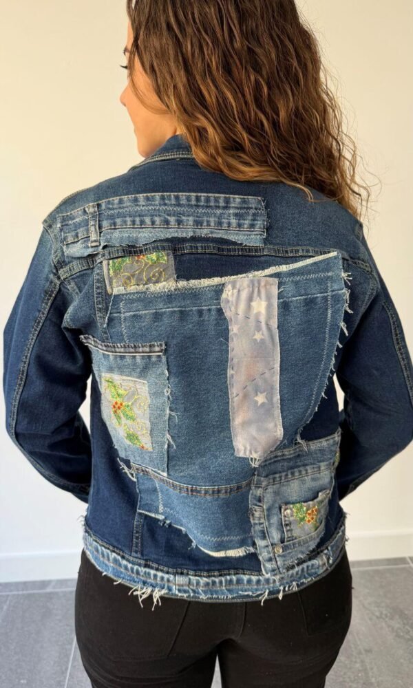 chaqueta vaquera patchwork denim